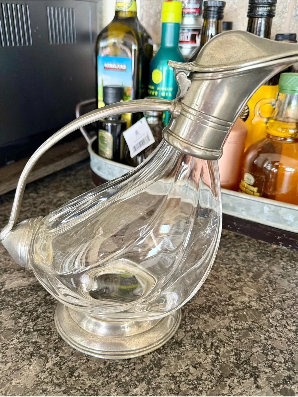 Arte Italica Pewter Duck Carafe with Glass Decanter — Vintage Italian Pewter - Picture 4 of 5